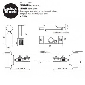 Sistema montaggio strip led Redo Group Italia XSKYLINE