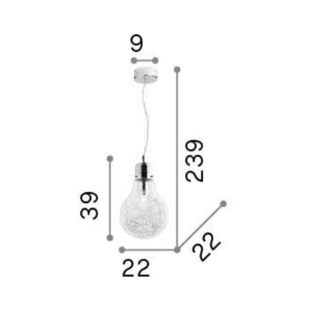 Ideal Lux araña moderna LUCE MAX SP1 PEQUEÑO 033679 E27 LED