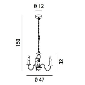 Lampadario classico Perenz DUCALE 6264 B