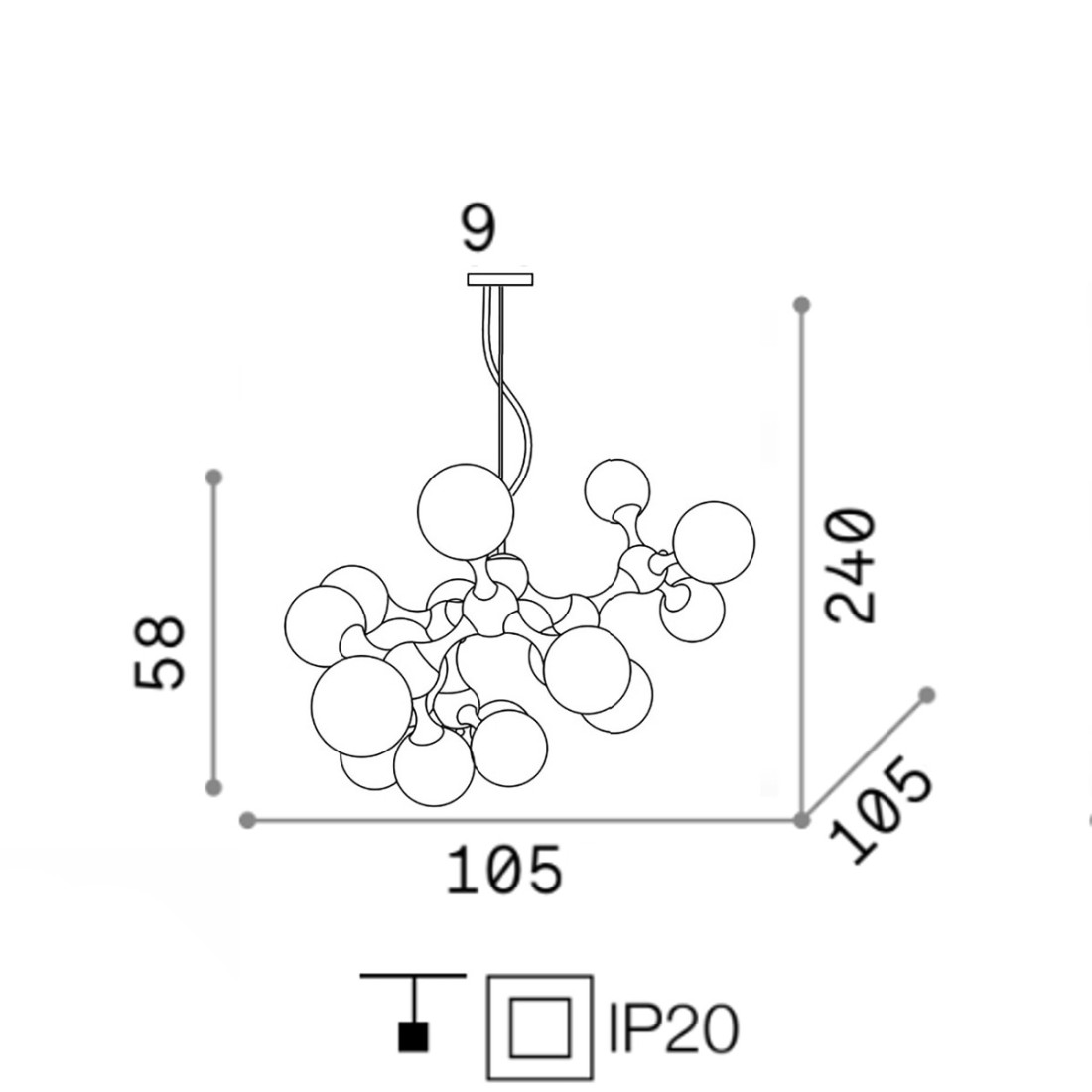 Ideal Lux Lustre WHITE NODES SP15 082073