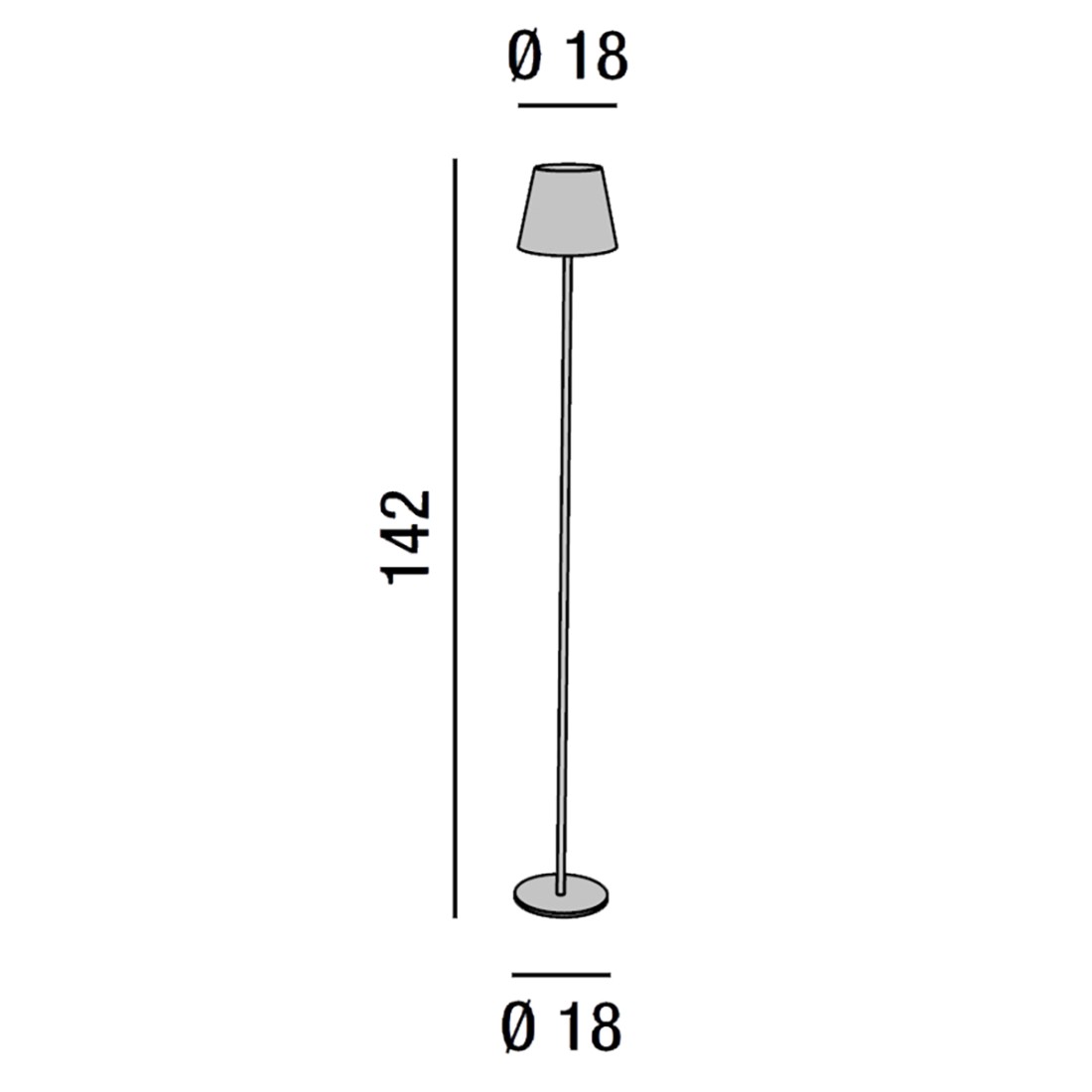 Perenz ESTIA 8078 wiederaufladbare LED-Stehleuchte für den Außenbereich