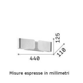 Metallband-Wandleuchte mit Lichtschnitt, LED-Bi-Emission.