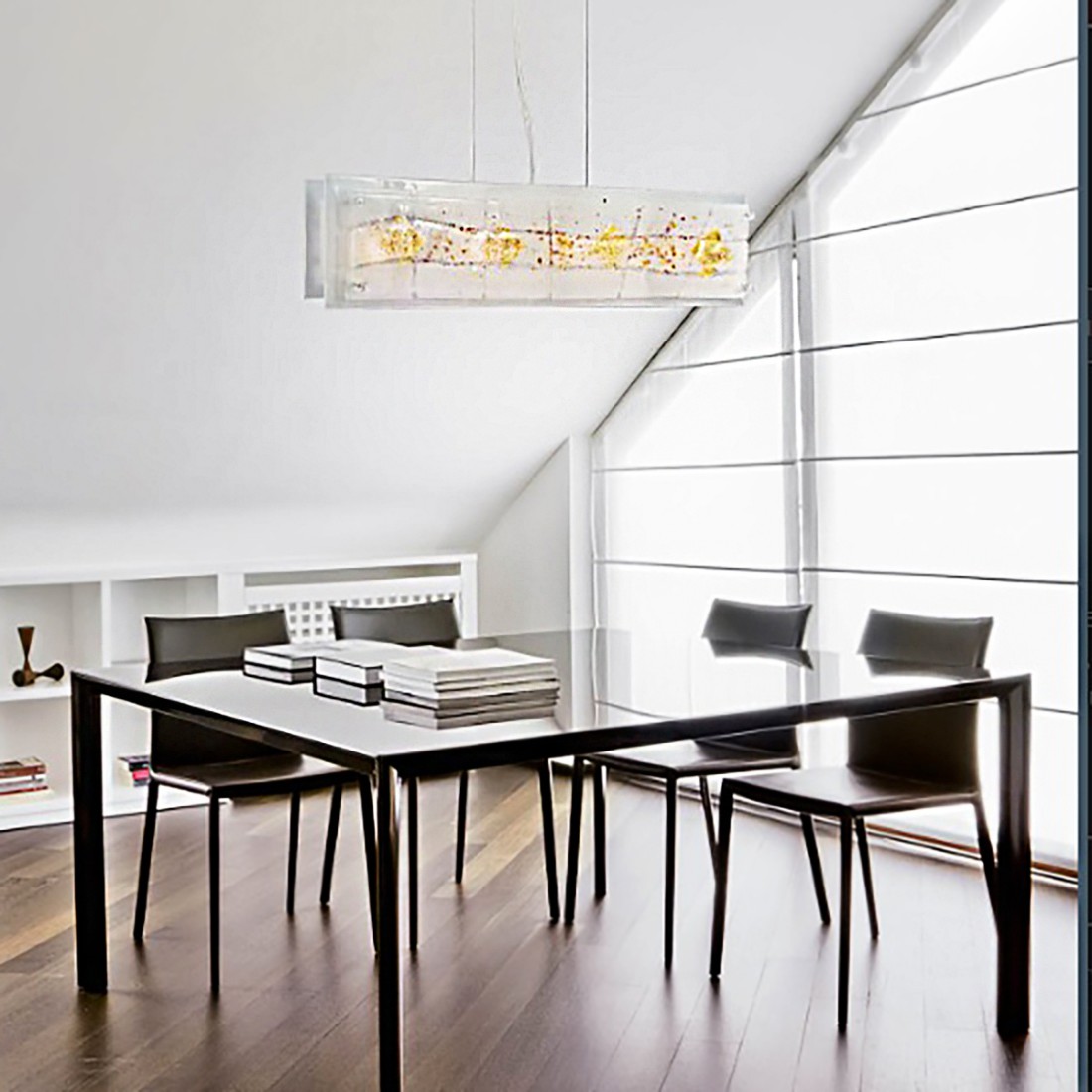 Lampadario vetro oro 24K-ambra Familamp MIAMI 309 SG