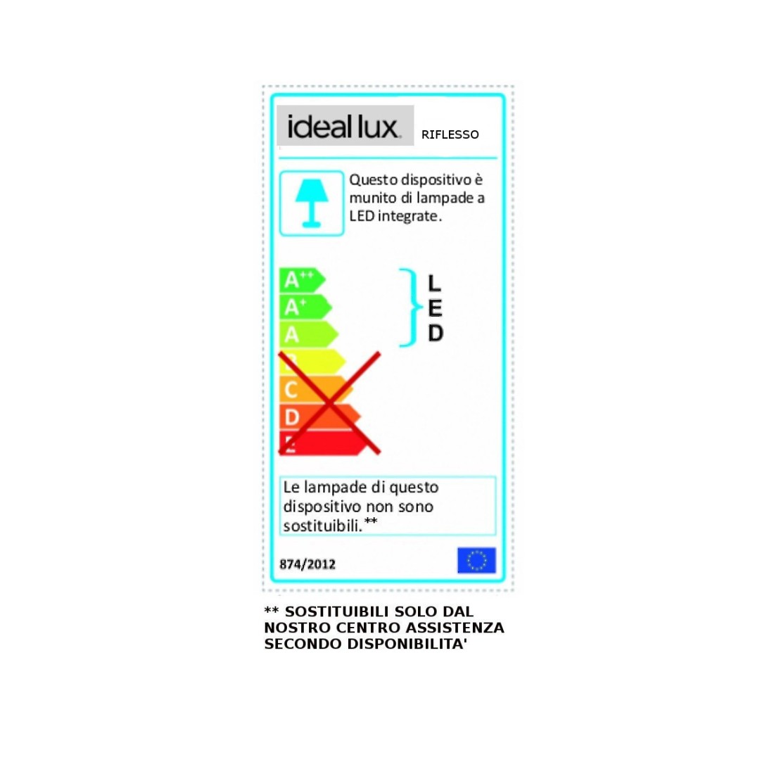 Aplique moderno Ideal Lux RIFLESSO AP D42 142272 142296 LED