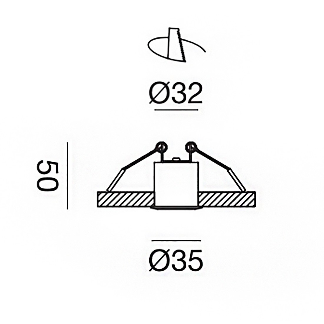 Spot encastré Gea Led GFA1090N aluminium blanc