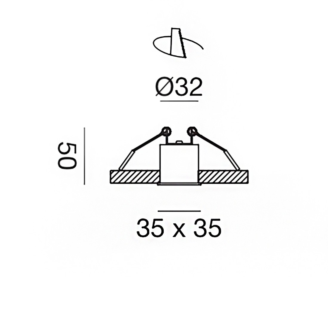 Gea Led GFA1093C Einbaustrahler aus schwarzem Aluminium