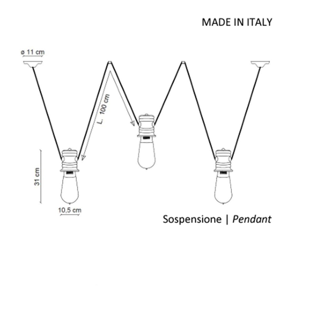 Lampadario rustico Ferroluce Retrò URBAN C1742 E27 LED