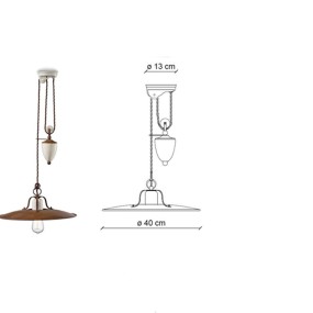 Lustre rustique Ferroluce Retrò GRUNGE C1436 E27 LED