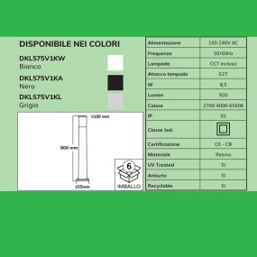 Farol de poste moderno Darklight AMELIA 800 E27 LED