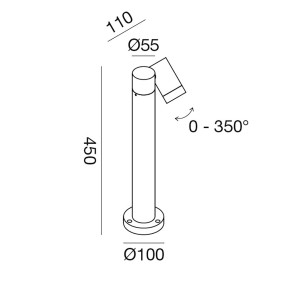 Lanterne extérieure Gea Led GES1110 45H GU10 LED marron