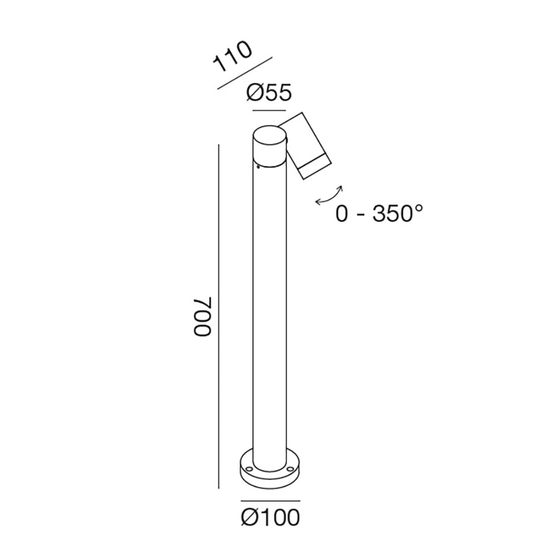 Lampioncino esterno Gea Led GES1121 70H GU10 LED antracite