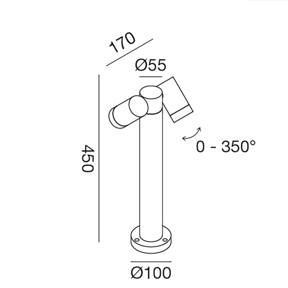 Lanterne extérieure Gea Led GES1112 45H GU10 LED marron