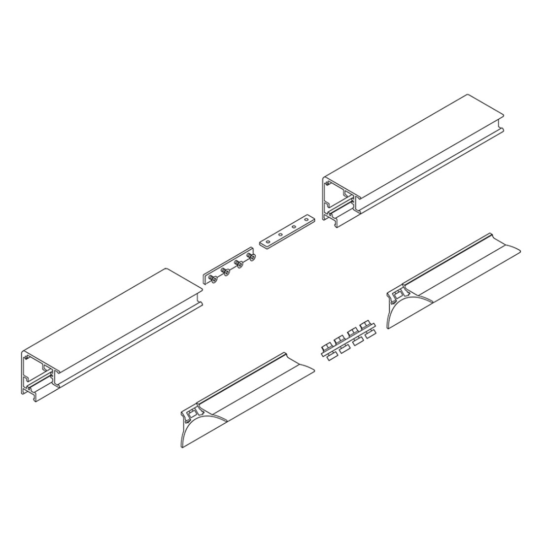 Kit de jonction linéaire Gea Led LUBIANA PLUKIL argent