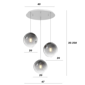 Moderner Kronleuchter Top Light BIG ECLIPSE 1194 BI S3 TP FU