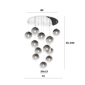 Moderner Kronleuchter Top Light BIG ECLIPSE 1194 CR S12 TP FU