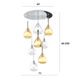 Lámpara de araña moderna Top Light KONA 1177 CR S8 T TA