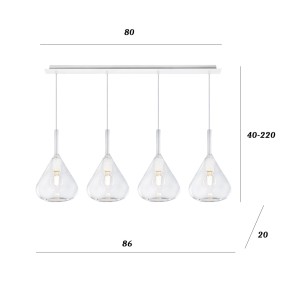 Lustre Top Light KONA 1177 BI S4 R TR