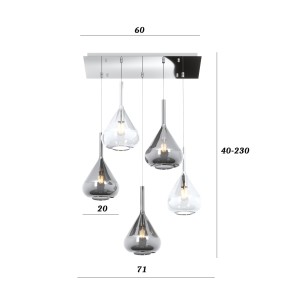 Lampadario Top Light KONA 1177 CR S5 R TF