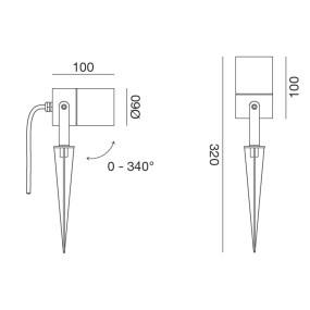 Gea Led GES1130 spot de aluminio con pincho