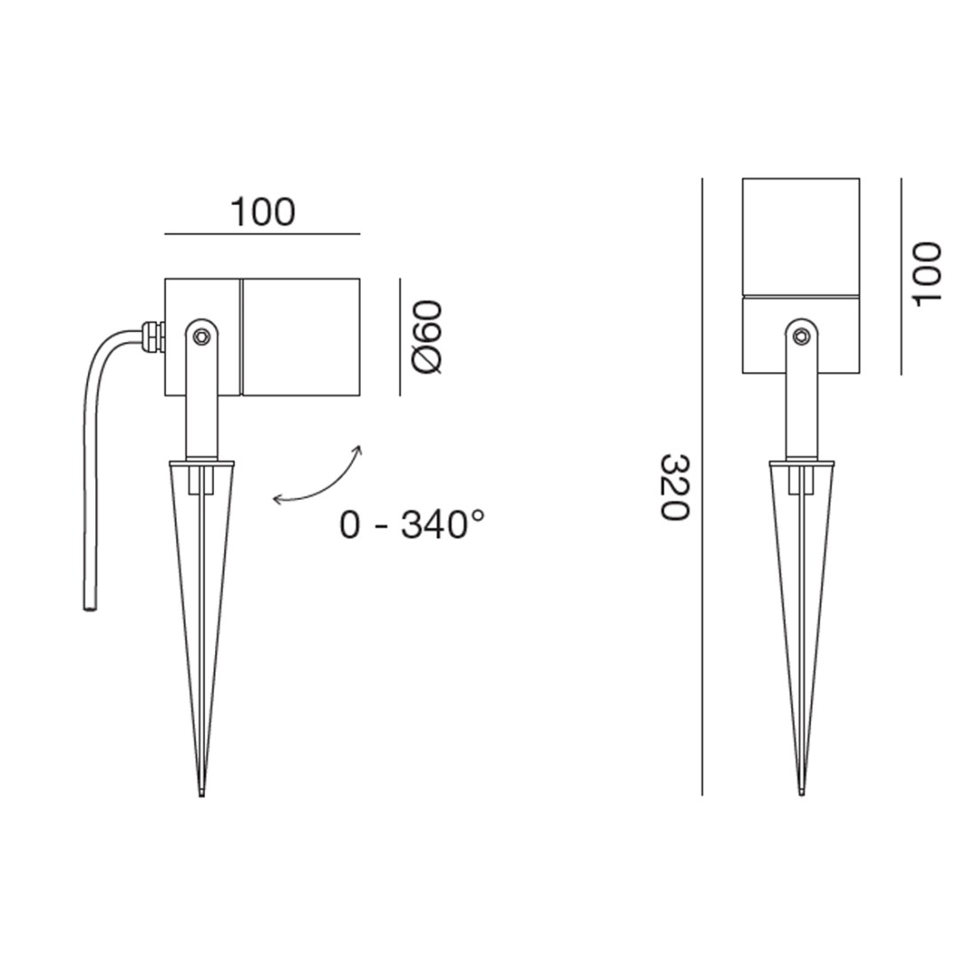 Gea Led GES1130 spot de aluminio con pincho