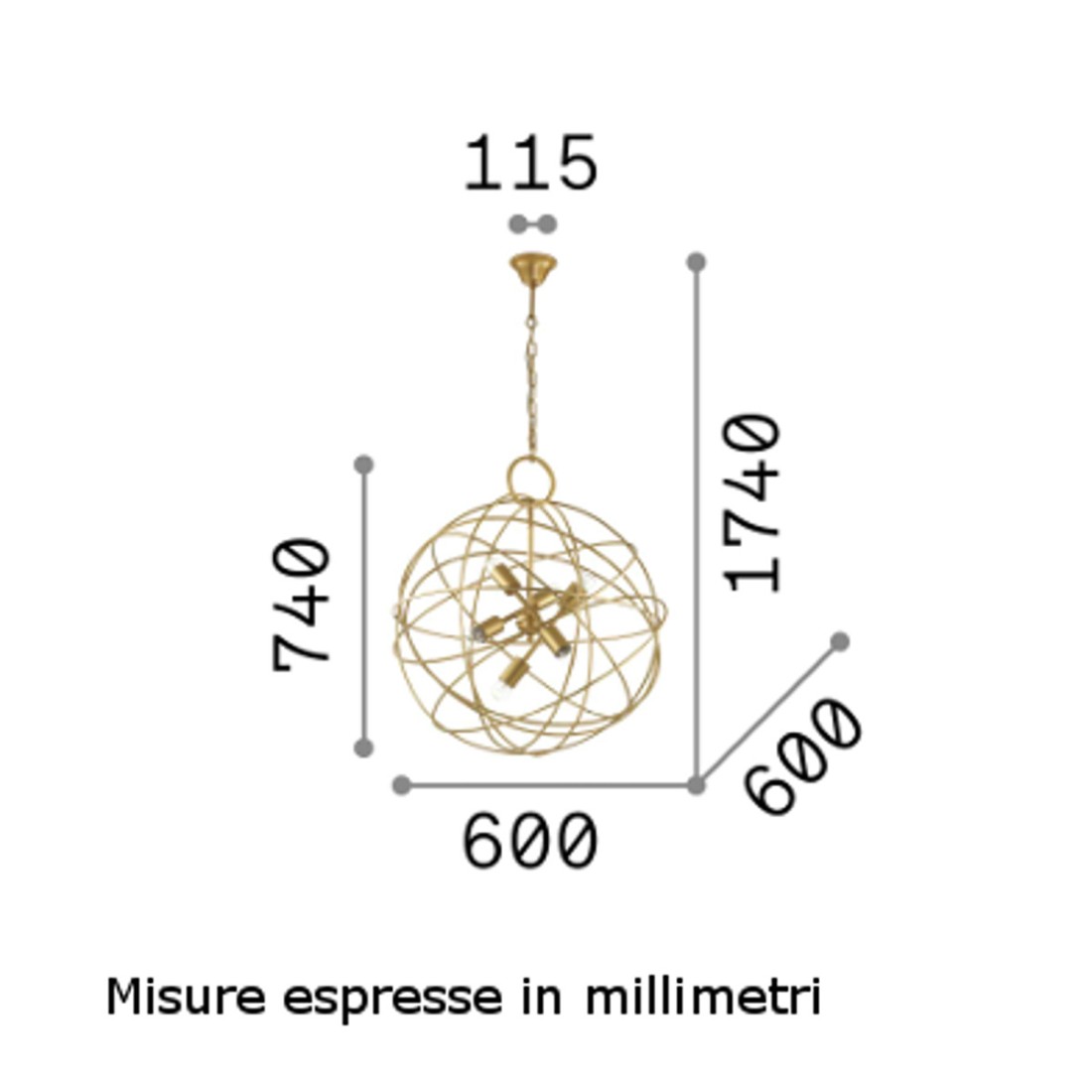 Lustre led classique KONSE SP6 156026 Ideal Lux