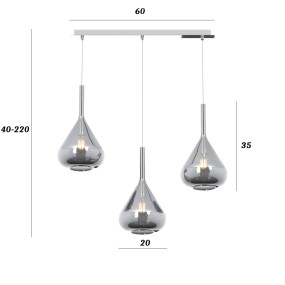 Lampadario Top Light KONA 1177 CR S3 R FU