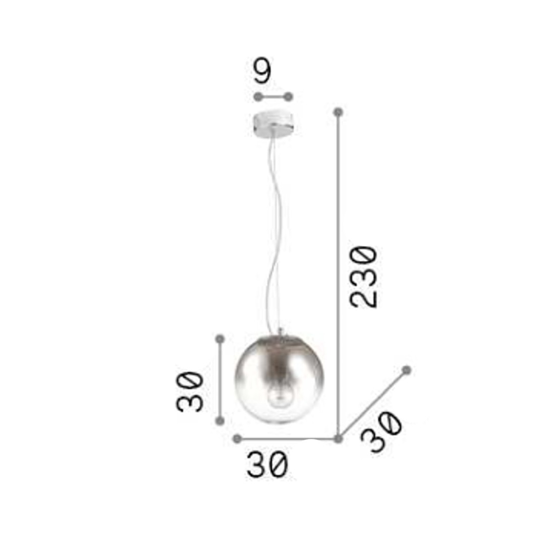 Lampadario moderno Ideal Lux MAPA FADE SP1 D30 140728 E27 LED