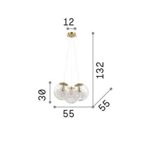 Lámpara de araña moderna Ideal Lux MAPA SAT SP3 176031 175973 E27 LED