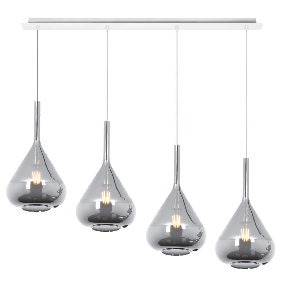 Lampadario moderno grande grappolo 12 luci vetri a cascata TOP LIGHT KONA  1177CR/S12-T-TAF Idea Luce di Filippi - Carrù(Cuneo)