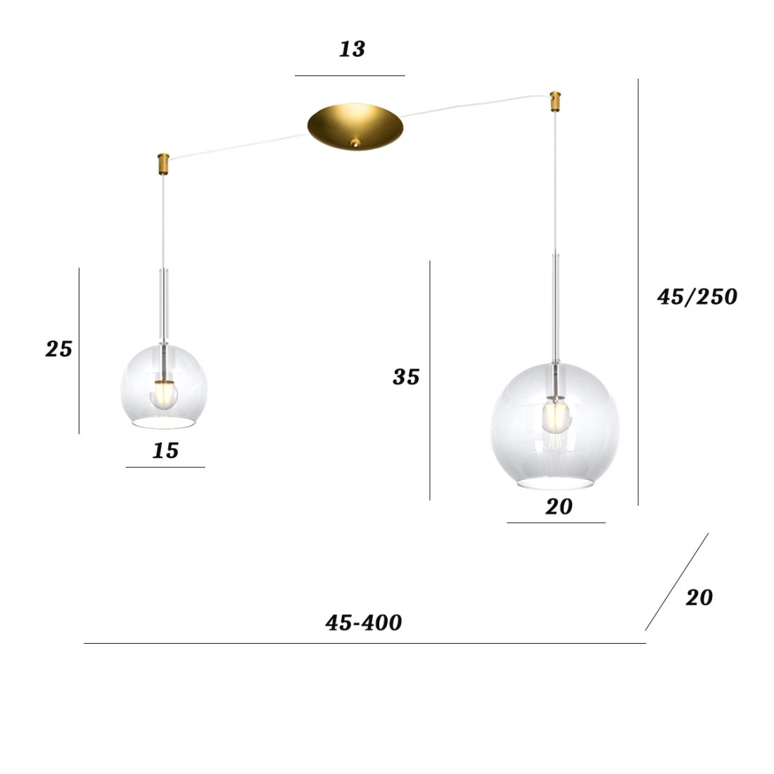 Lustre classique Top Light FUTURE 1155 OS S2 S MIX TR