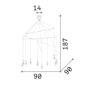 Ideal Lux POP SP10 158860 E27 LED araña moderna