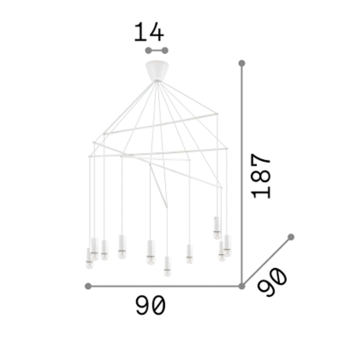 Ideal Lux POP SP10 158860 E27 lustre moderne LED