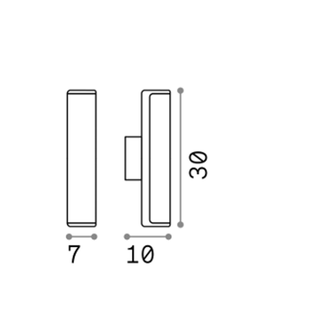 Wandleuchte, IP44 Aluminiumguss für den Außenbereich, Zylinder, LED-Modul.