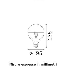 Globe, sphère, dôme satiné, ampoule led blanche.