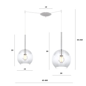 Lámpara de araña moderna Top Light FUTURE 1155 BI S2 SMIX TR