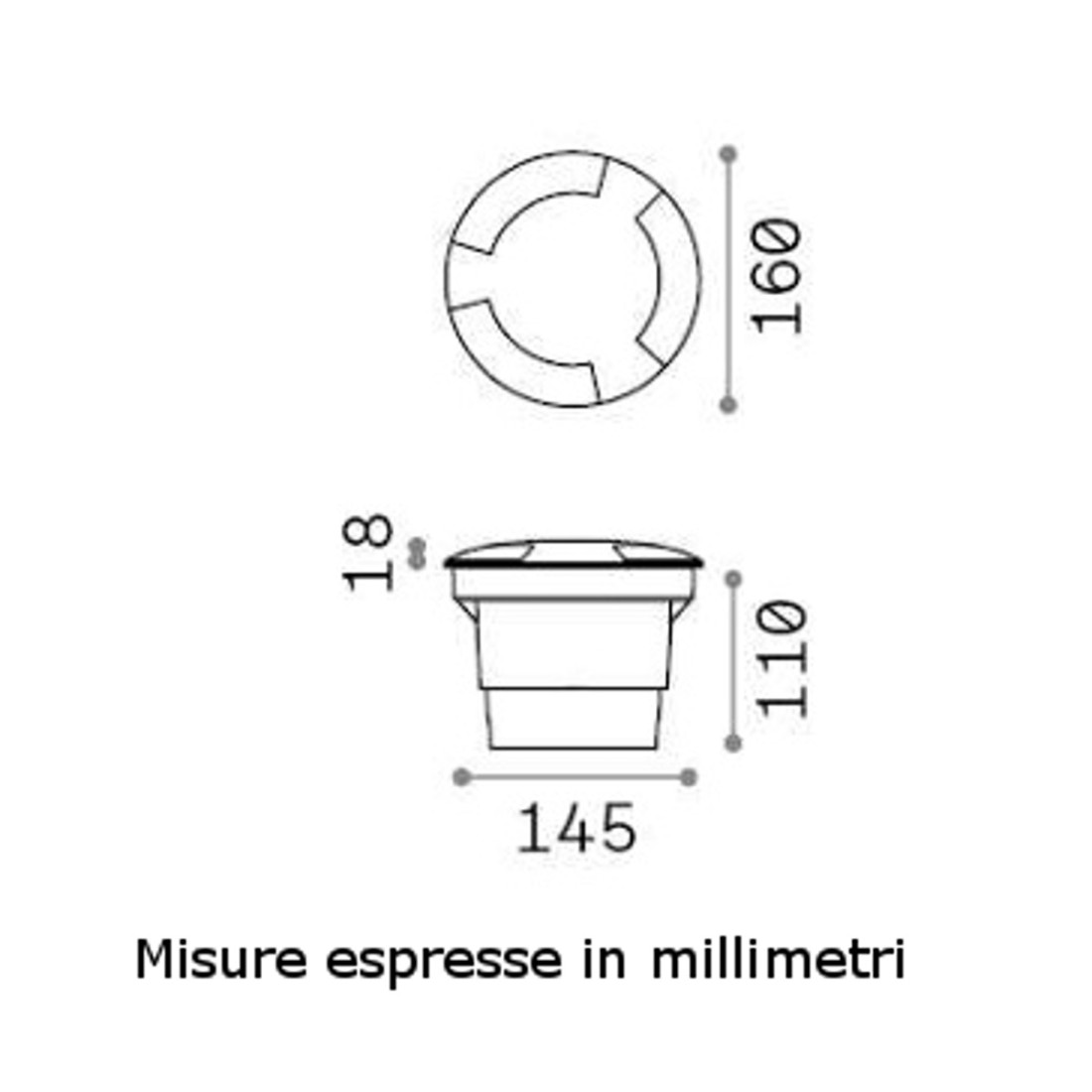 Basic wide faretto incasso led - Ideal Lux - Tecnico - Progetti in Luce