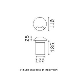 Spot encastrable extérieur rond en acier ip67 kit led intégré.