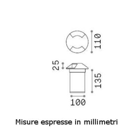 Spot encastrable extérieur rond en acier ip67 kit led intégré.