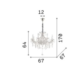 Lampadario cristallo Ideal Lux NAPOLEON SP8 CR 167244 E14 LED