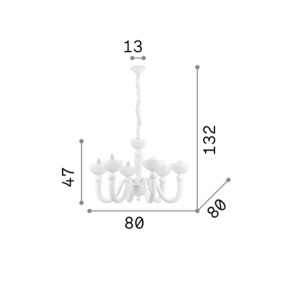 Ideal Lux Kronleuchter BON BON E14 LED Metall mundgeblasene Glaskette Abdecklampe Deckenaufhängung klassisch modern multi-light