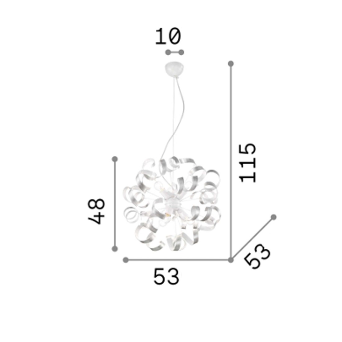 Ideal Lux VORTEX 101606 lustre or et blanc