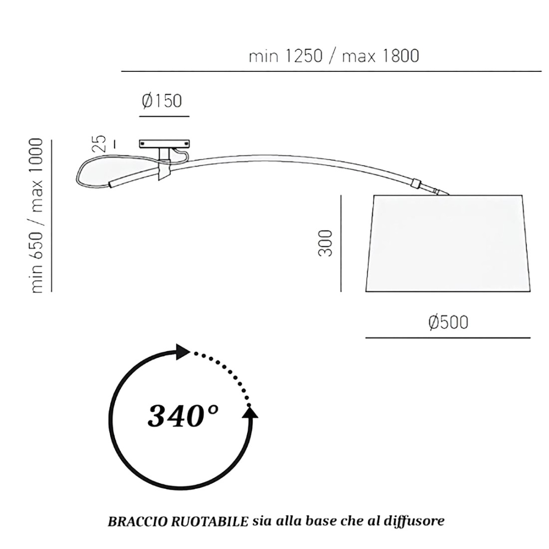 Braccio soffitto Gea Luce AIDA G