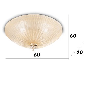 Ideal Lux SHELL 140193 lámpara de techo de vidrio granulado ámbar