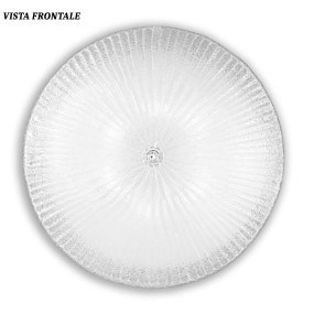 Plafoniera vetro graniglia trasparente Ideal Lux SHELL 008615