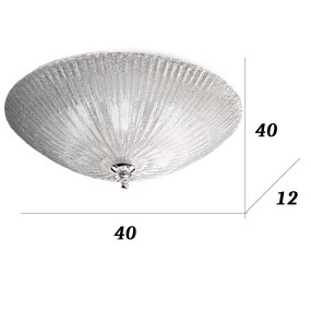 Plafoniera vetro graniglia trasparente Ideal Lux SHELL 008608