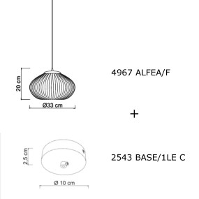 Araña de cristal moderna Sikrea ALFEA F 4967 + 2543 E27 LED