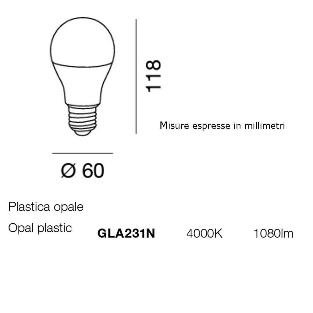 Ampoule LED goutte à lumière naturelle 12W grande attaque E27