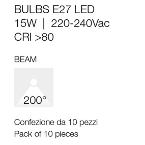 Bombilla LED de luz natural de 15 W con accesorio E27 grande