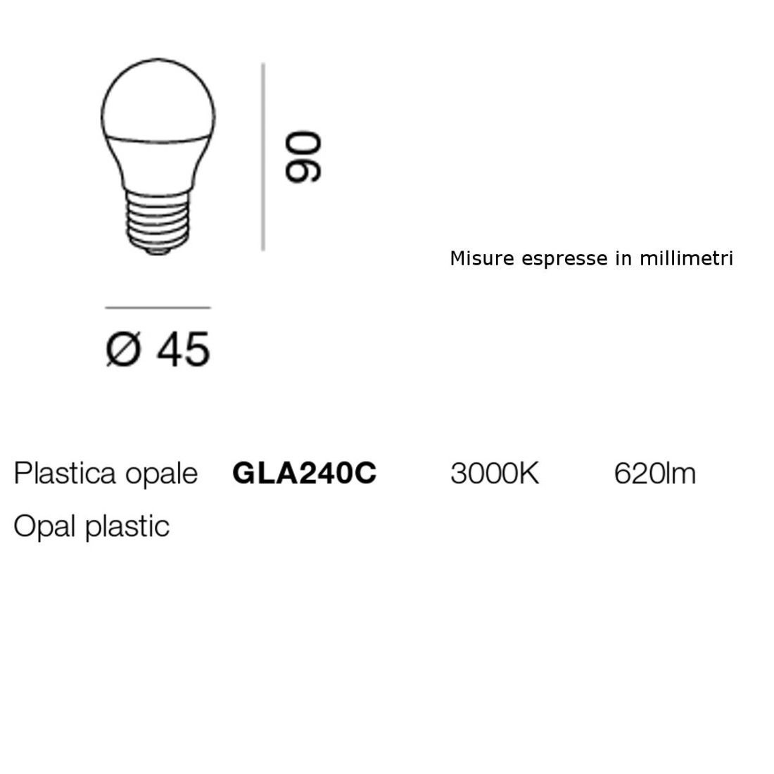 Packung mit 10 Gea Led Lampen GLA240C 7W LED E27 160° weiß