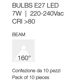 Confezione 10 Lampadine Gea Led GLA240C 7W LED E27